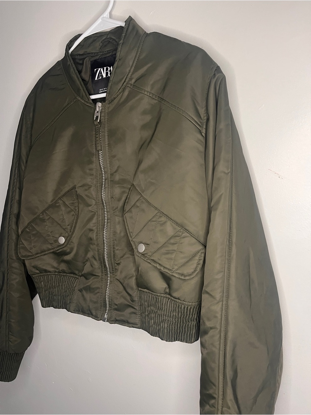 Zara Cropped Bomber Jacket NWOT SIZE S - Picture 4 of 10